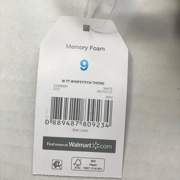 Time And Tru Women's Size 9 White Whip Stitch Thong Sandal New With Tags - Picture 8 of 11